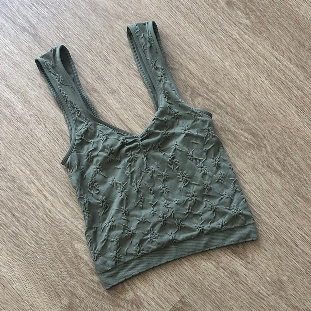 Aerie Green Textured Seamless Women's Tank Top